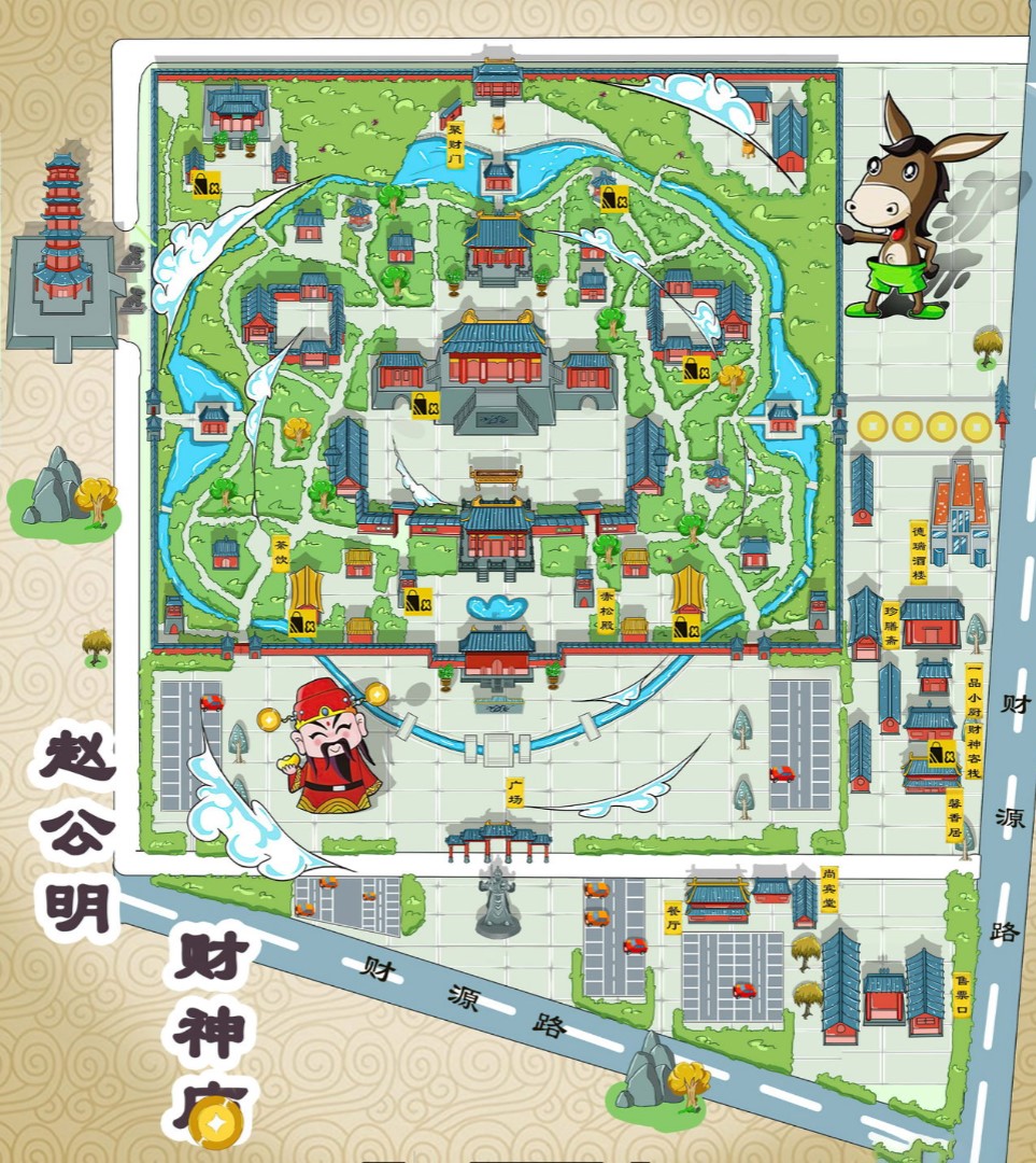 锡林郭勒寺庙类手绘地图